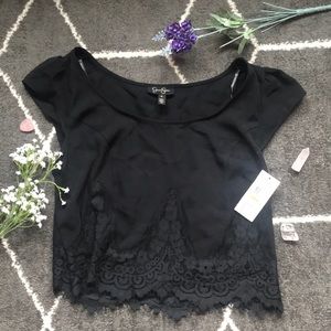 NWT Jessica Simpson Black Crop Top